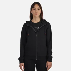 Women's full-zip hooded logo cotton sweatshirt