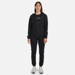 Women's full-zip hooded logo cotton sweatshirt