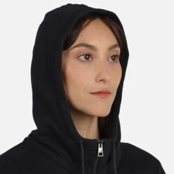 Women's full-zip hooded logo cotton sweatshirt