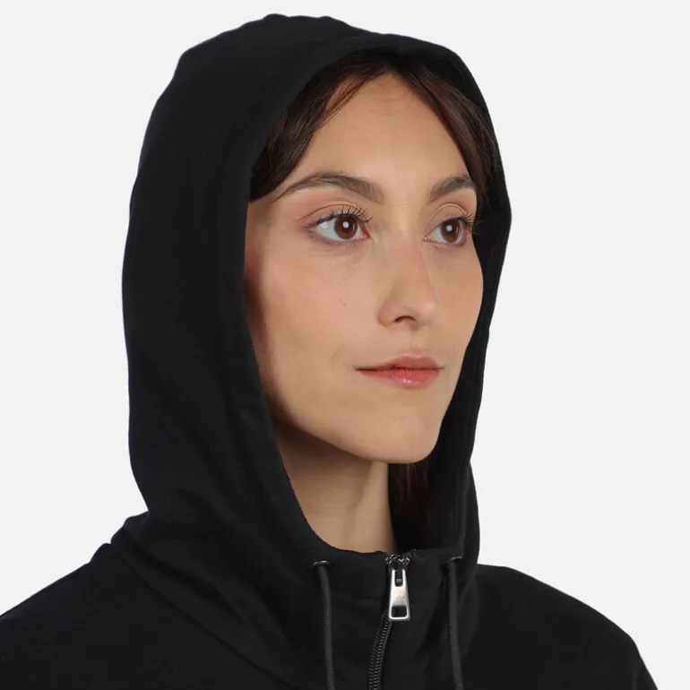 Women's full-zip hooded logo cotton sweatshirt