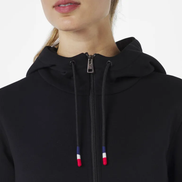Women's full-zip hooded logo cotton sweatshirt
