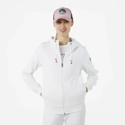 Women's full-zip hooded logo cotton sweatshirt