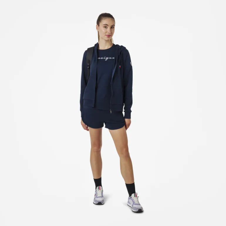 Women's full-zip hooded logo cotton sweatshirt