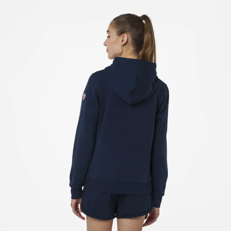 Women's full-zip hooded logo cotton sweatshirt