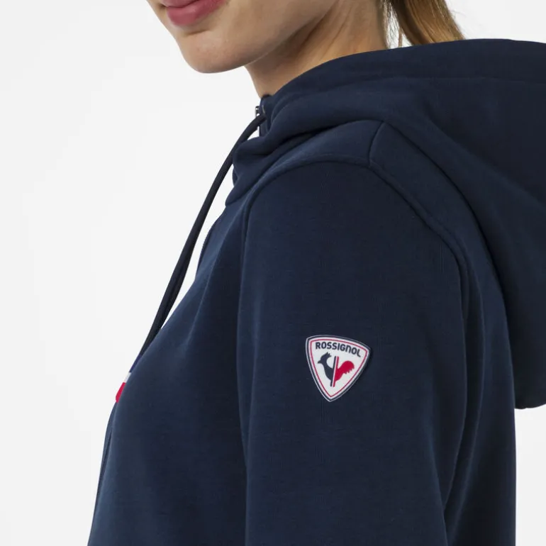 Women's full-zip hooded logo cotton sweatshirt