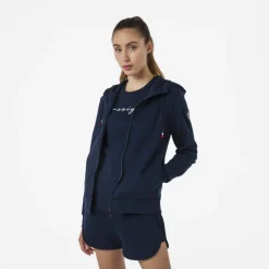 Women's full-zip hooded logo cotton sweatshirt